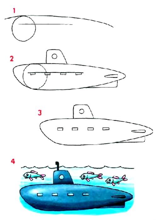 Dibujo submarino hijo
