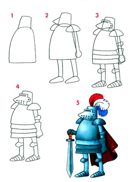 Dibujo caballero hijo